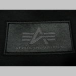 Alpha Industries, hrubá čierna mikina bez zipsu s kapucou s obojstranným tlačeným logom aj na kapuci, 80%bavlna 20%polyester