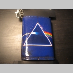 Pink Floyd hrubá pevná kožená peňaženka s retiazkou a karabínkou