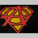 Anarchy Superman čierne tepl&aacute;kov&eacute; kraťasy s tlačen&yacute;m logom