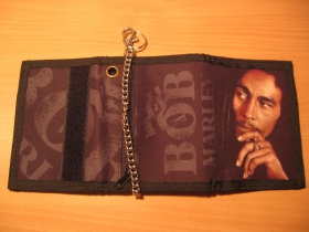 Bob Marley, hrubá pevná textilná peňaženka s retiazkou a karabínkou