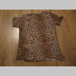 Punks not Dead dámske tričko s leopardím vzorom, vzadu mierne predĺžené   materiál 100% viskóza posledný kus veľkosť M/L