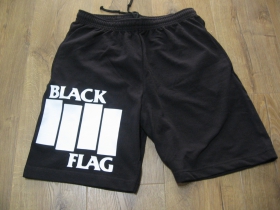 Black Flag čierne teplákové kraťasy s tlačeným logom