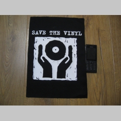Save The Vinyl chrbtová nášivka veľkosť cca. A4 (po krajoch neobšívaná)
