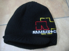 Rammstein - čierna zimná čiapka so šiltom a vyšívaným logom materiál 100% akryl univerzálna veľkosť - posledný kus!!!
