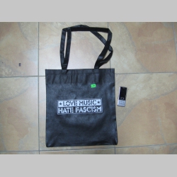 Love music hate fascism, nákupná taška s potlačou  36x41cm