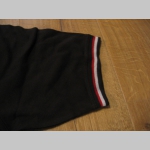 Old School čistá čierna polokošela s červenobielym lemovaním na límcoch a rukávoch 60%bavlna 40%polyester