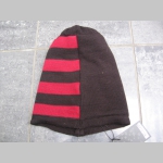 zimn&aacute; červenočierna zimn&aacute; čiapka s ozdobn&yacute;m zipsom materi&aacute;l 100% polyakril  univerz&aacute;lna veľkosť