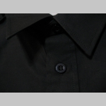 Pánska čierna košela s krátkym rukávom materiál 100%bavlna,  otvorené vrecko na hrudi