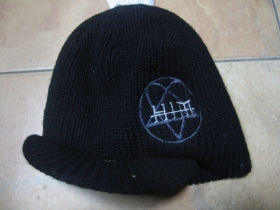 Him - čierna zimná čiapka so šiltom a vyšívaným logom materiál 100% akryl univerzálna veľkosť - posledný kus!!!