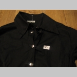 Dámska košeľa ROCK čierna s kovovými chrómovanými gombíkmi materiál 97%bavlna 3%elastan posledný kus veľkosť 42 (M)