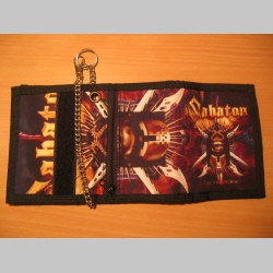 Sabaton,  hrubá pevná textilná peňaženka s retiazkou a karabínkou