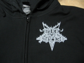 Dark Funeral čierna mikina na zips s kapucou stiahnuteľnou šnúrkami