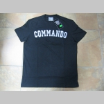 Commando industries čierne pánske tričko s vyšívaným bielym logo 100%bavlna