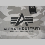Alpha Industries pánske maskáčové tričko WHITE CAMO s tlačeným logom, materiál 100% bavlna