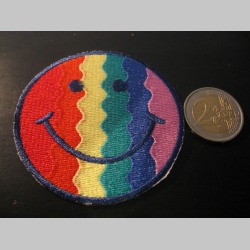 Rainbow smile  nažehľovacia vyšívaná nášivka (možnosť nažehliť alebo našiť na odev) materiál 100%bavlna 