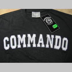 Commando industries čierne pánske tričko s vyšívaným bielym logo 100%bavlna