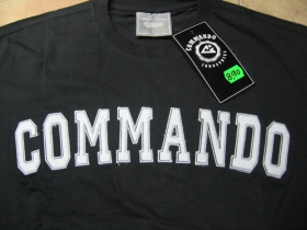 Commando industries čierne pánske tričko s vyšívaným bielym logo 100%bavlna