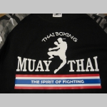Thaiboxing - Muay Thai   pánske tričko (nie mikina!!) s dlhými rukávmi vo farbe " metro " čiernobiely maskáč gramáž 160 g/m2 materiál 100%bavlna