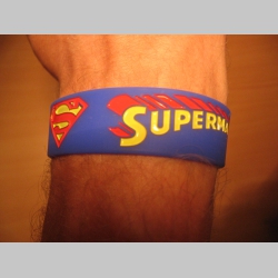 Superman, pružný gumenný náramok s vyrazeným motívom