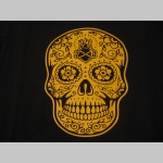 Smrtka - Lebka ornamenty ľahké sťahovacie vrecko ( batôžtek / vak ) s čiernou šnúrkou, 100% bavlna 100 g/m2, rozmery cca. 37 x 41 cm