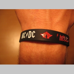 AC/DC Hells Bells, pružný gumenný náramok s vyrazeným motívom