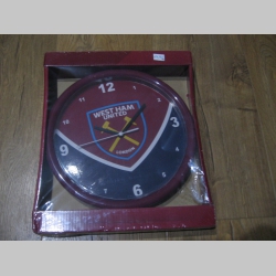 West Ham United nástenné plastové hodiny s pohonom na tužkovú baterku priemer 24cm
