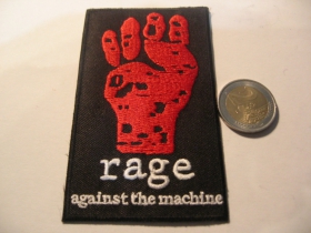 Rage Against The Machine nažehľovacia vyšívaná nášivka (možnosť nažehliť alebo našiť na odev) materiál 100%bavlna 