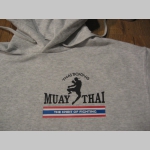 Thaiboxing - Muay Thai THE SPIRIT OF FIGHTING mikina s kapucou stiahnutelnou šnúrkami a klokankovým vreckom vpredu - obojstranná potlač!!!