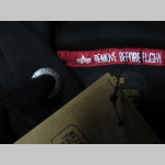 Alpha Industries, hrubá čierna mikina na zips s kapucou a tlačeným logom s klokankovým vreckom vpredu 80%bavlna 20%polyester 
