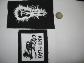 Anti Flag potlačená nášivka cca.12x12cm a 12x6cm (po krajoch neobšívaná)