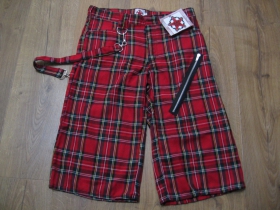 3/4ťové kraťasové nohavice Škótske káro TARTAN pánske aj dámske 100%bavlna 