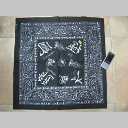 šatka ROCK ornamenty čiernobiela s rockovým vzorovaním materiál: 100%bavlna rozmery: 55x55cm