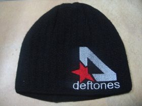 Deftones čierna zimná čiapka s vyšívaným logom materiál 100% akryl univerzálna veľkosť