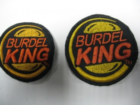 Burdel King, vyšívaná nášivka, priemer 5 a 7cm,  cena za 1ks!!!
