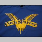 Cock Sparrer mikina s kapucou stiahnutelnou šnúrkami a klokankovým vreckom vpredu s modrým logom