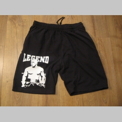 Legend TYSON  čierne tepl&aacute;kov&eacute; kraťasy s tlačen&yacute;m logom
