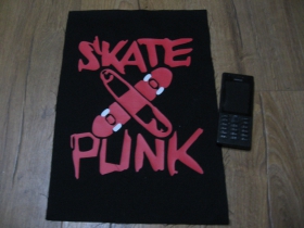 Skate Punk chrbtová nášivka veľkosť cca. A4 (po krajoch neobšívaná)