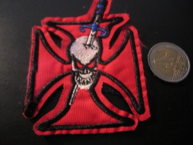 Choppers Skull - smrtka, lebka nažehľovacia vyšívaná nášivka (možnosť nažehliť alebo našiť na odev) materiál 100%bavlna