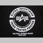 Alpha Industries - čierne pánske tričko s bielym tlačeým logom materiál: 100%bavlna