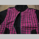Dámska bunda HARRINGTON, vpredu ružový Tartan károvanie a s čiernou podšívkou vo vnútri