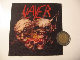 Slayer ofsetová nášivka po krajoch neobšívaná rozmery cca. 9x9cm