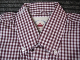 RELCO, p&aacute;nska ko&scaron;eĺa kr&aacute;tky ruk&aacute;v  s bordovo bielym k&aacute;rovan&iacute;m materi&aacute;l 100%bavlna