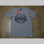 Lonsdale šedé pánske tričko s tlačeným logom materiál 90%bavlna 10%viskóza
