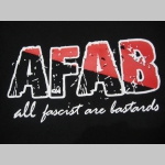 AFAB All Fascist are Bastards hrubá mikina na zips s kapucou stiahnuteľnou šnúrkami