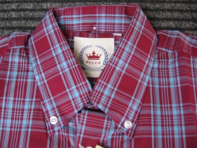 RELCO, p&aacute;nska ko&scaron;eĺa  so &scaron;k&oacute;tskym bordovobledomodr&yacute;m k&aacute;rovan&iacute;m materi&aacute;l 100%bavlna