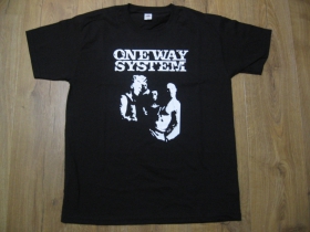 One Way System čierne pánske tričko 100%bavlna