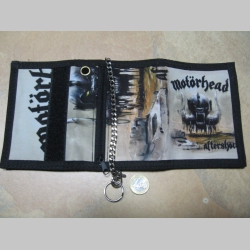 Motorhead, hrubá pevná textilná peňaženka s retiazkou a karabínkou