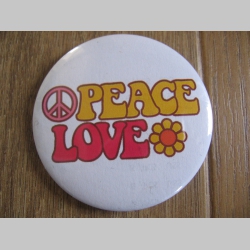 Love Peace odznak veľký, priemer 55mm