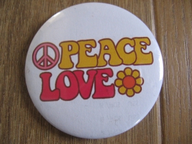 Love Peace odznak veľký, priemer 55mm