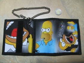 Homer Simpson, hrubá pevná textilná peňaženka s retiazkou a karabínkou
